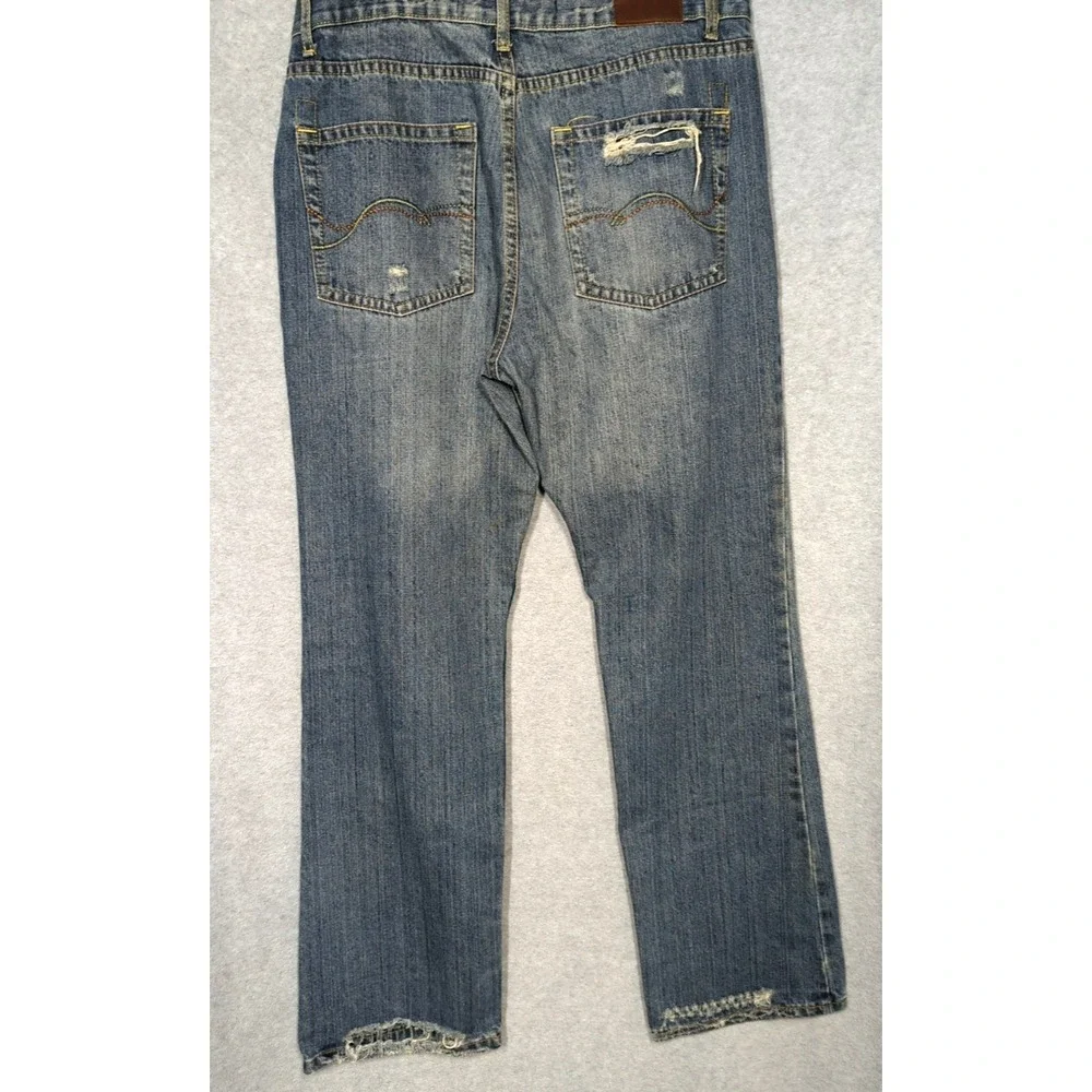 Wide Leg Distressed Jeans Men 36x32 100% Cotton Grunge Beach Beer